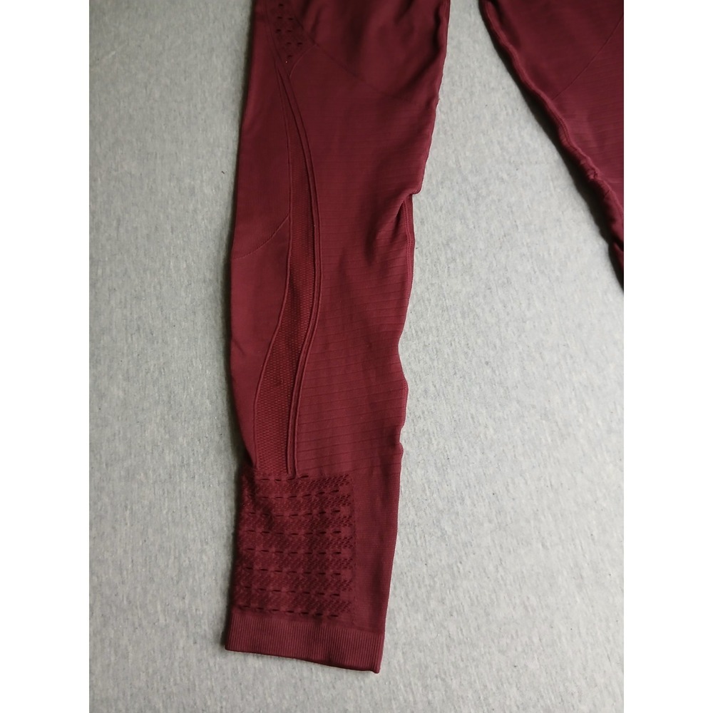 Zero Foxtrot Leggings XL Seamless Stretch Yoga Burgundy Compression Booty Lift - Picture 3 of 13